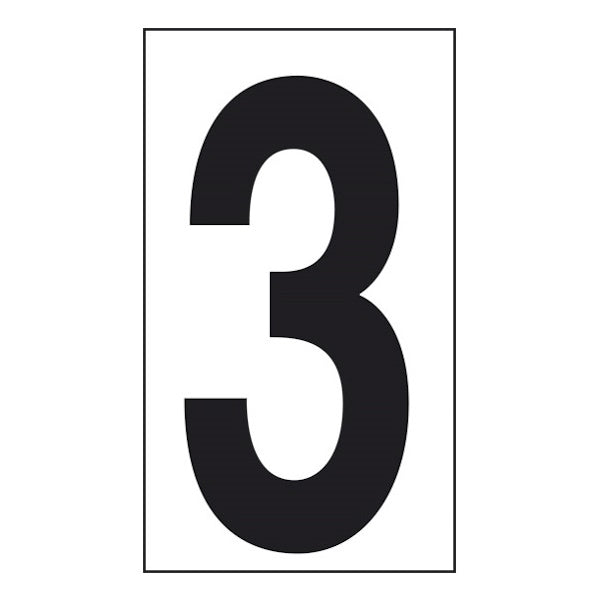 NUMERO ADESIVO NERO FONDO BIANCO MM125X 70