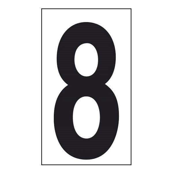 NUMERO ADESIVO NERO FONDO BIANCO MM125X 70