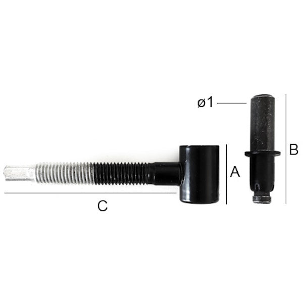 OM4 CARDINE AD AVVITARE CON SPINA FISSA D.MM12 NERO