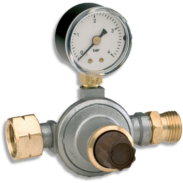 KEMPER RIDUTTORE ALTA PRESSIONE PER BOMBOLE GPL CON MANOMETRO 0-3 BAR