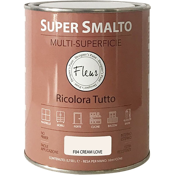 FLEUR SUPER SMALTO MULTI-SUPERFICIE F04 CREAM LOVE LT 0,750
