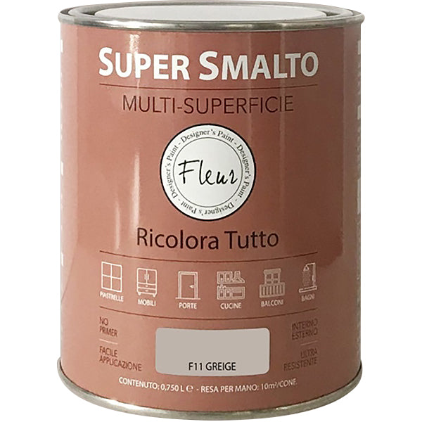 FLEUR SUPER SMALTO MULTI-SUPERFICIE F11 GREIGE LT 0,750
