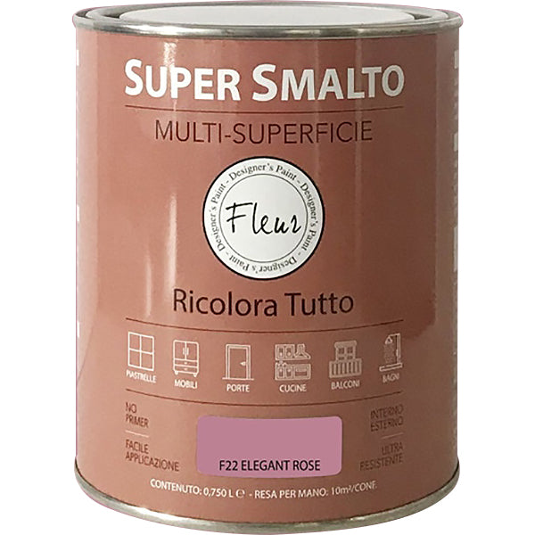 FLEUR SUPER SMALTO MULTI-SUPERFICIE F22 ELEGANT ROSE LT 0,750