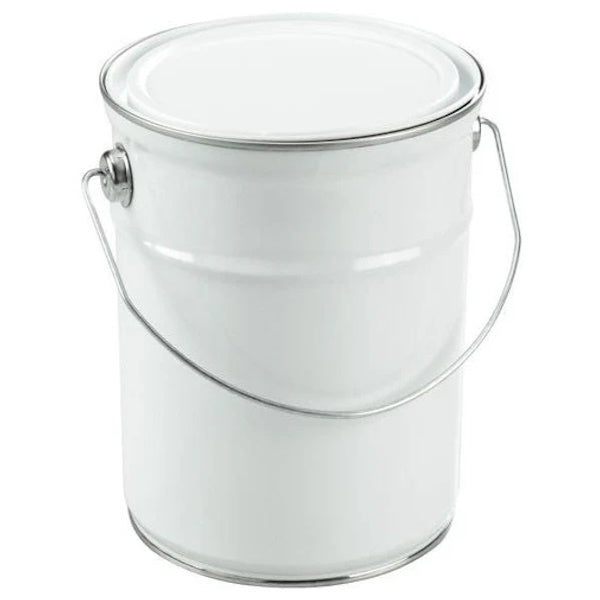 SECCHIO IN METALLO CON COPERCHIO A PRESSIONE DA LT 5 BIANCO