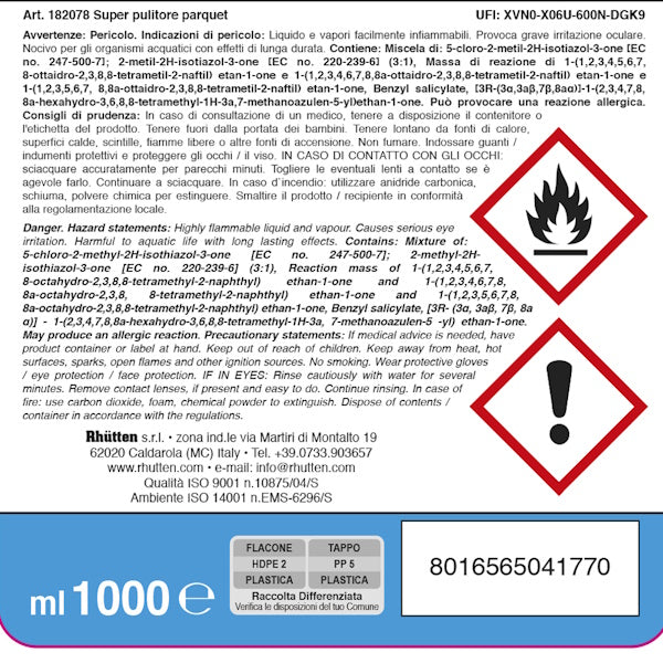 RHUTTEN SUPER PULITORE PARQUET FLACONE ML1000