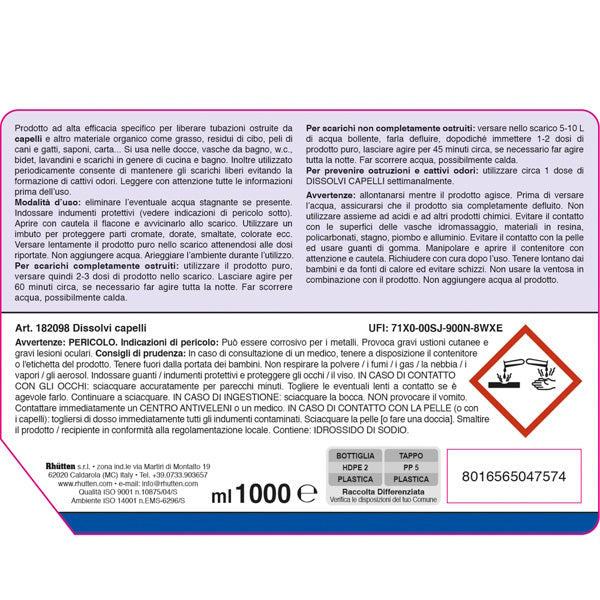 RHUTTEN DISSOLVI CAPELLI CASA LINDA LT1