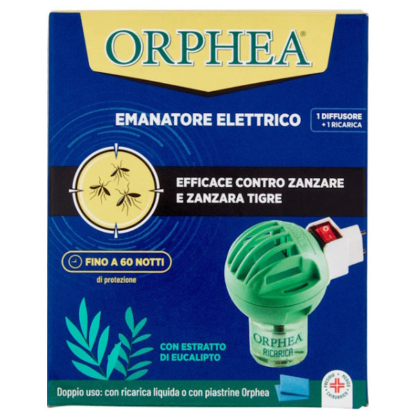 ORPHEA INSETTICIDA EMANATORE ELETTRICO 1 DIFFUSORE + 1 RICARICA ML30