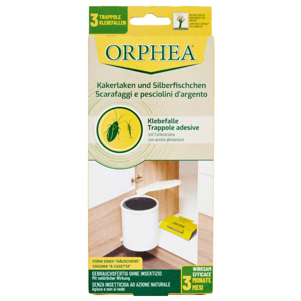ORPHEA TRAPPOLE ADESIVE SCARAFAGGI E PESCIOLINI D'ARGENTO PZ.3
