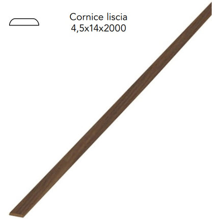 PIRCHER CORNICE LISCIA IN LEGNO LUCIDATO NOCE MM4,5X14X2000