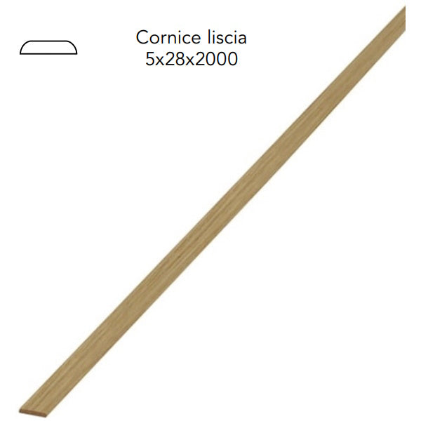 PIRCHER CORNICE LISCIA IN LEGNO LUCIDATO ROVERE MM5,0X28X2000