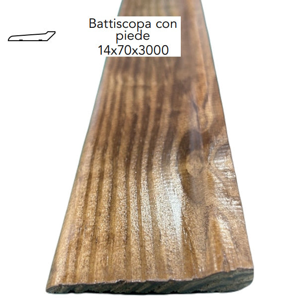 PIRCHER BATTISCOPA CON PIEDE IN LEGNO LUCIDATO CILIEGIO MM14X70X3000*