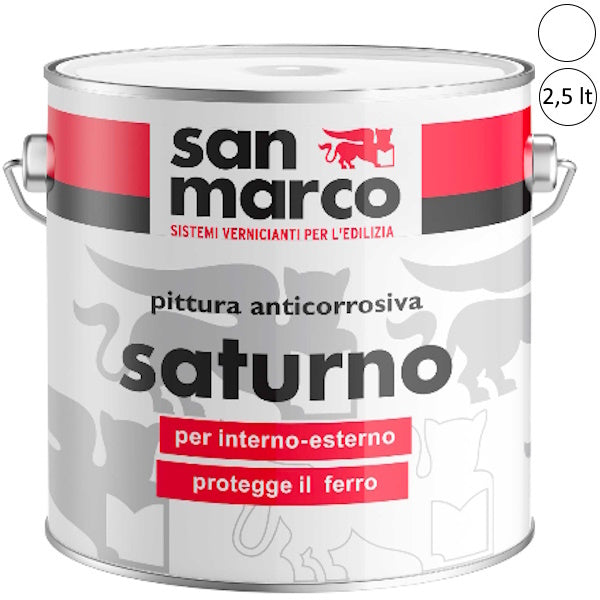 SAN MARCO SATURNO PITTURA ANTICORROSIVA BIANCO LT2,5