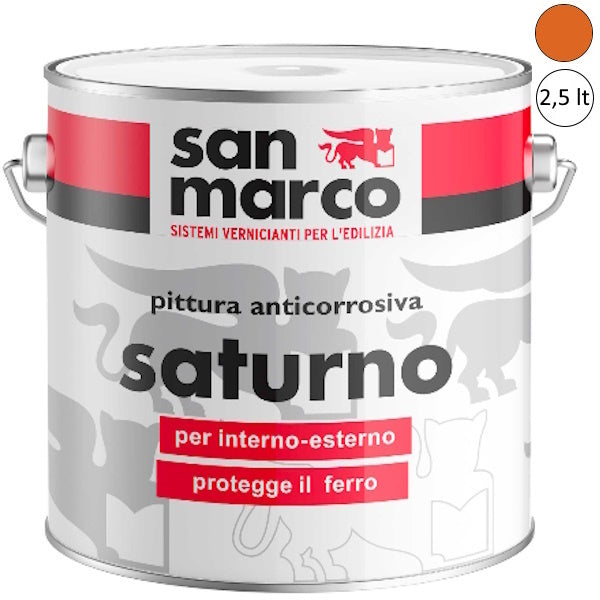 SAN MARCO SATURNO PITTURA ANTICORROSIVA ARANCIO MINIO LT2,5