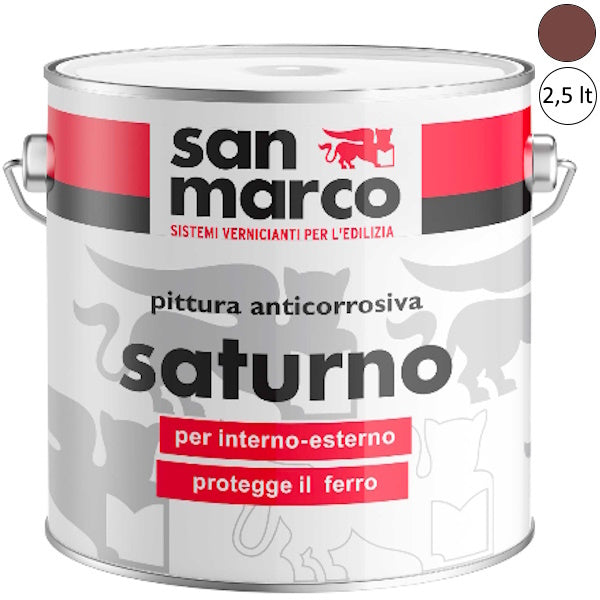 SAN MARCO SATURNO PITTURA ANTICORROSIVA ROSSO OSSIDO LT2,5*