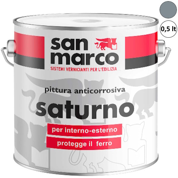 SAN MARCO SATURNO PITTURA ANTICORROSIVA GRIGIO LT0,5