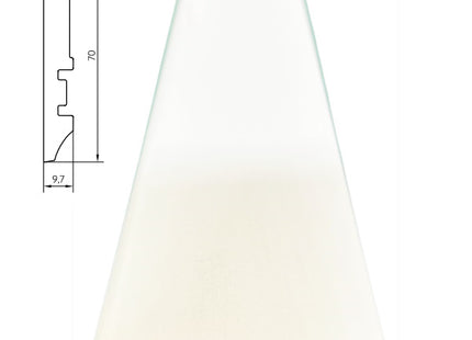 PIRCHER BATTISCOPA IN ABETE GIUNTATO RIVESTITO BIANCO MM10X70X2250