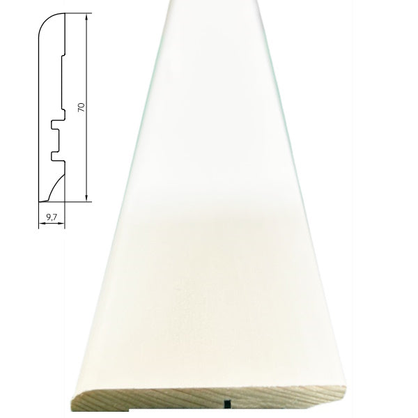 PIRCHER BATTISCOPA IN ABETE GIUNTATO RIVESTITO BIANCO