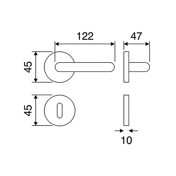 COTTALI KAROL MANIGLIA PER PORTA ROSETTA + BOCCHETTA YALE