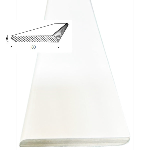 PIRCHER BATTISCOPA IN AYOUS RIVESTITO LISCIO BIANCO MM10X80X2400