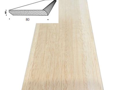 PIRCHER BATTISCOPA IN AYOUS RIVESTITO LISCIO GREZZO MM10X80X2400