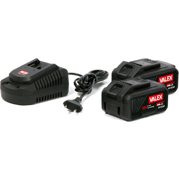 VALEX KIT ONEALL 2 BATTERIE DA 18V 3,0AH E CARICABATTERIA DA 2,4AH