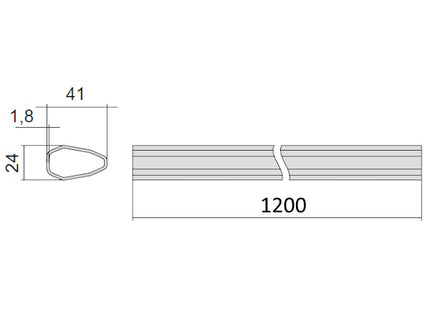 CISA BARRA IN ACCIAIO VERNICIATO ROSSO PER MANIGLIONI ALFA PUSH