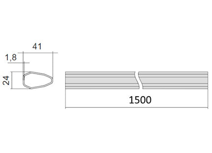 CISA BARRA IN ACCIAIO VERNICIATO ROSSO PER MANIGLIONI ALFA PUSH