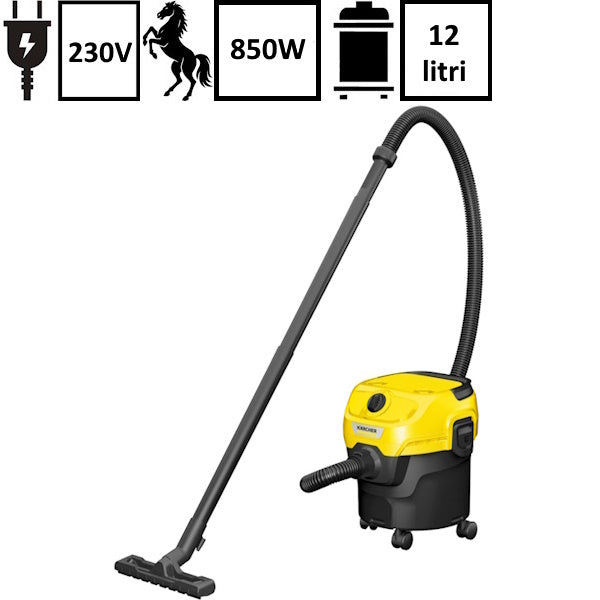 KARCHER ASPIRAPOLVERE WD 1 CLASSIC BIDONE DA LT12 850W