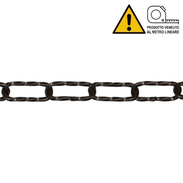 MINUTEX CATENA RITORTA FILO QUADRO IN ACCIAIO BRONZATO MOD. 202 D.MM3,5