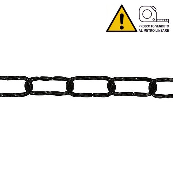 MINUTEX CATENA RITORTA FILO QUADRO IN ACCIAIO BRUNITO MOD. 202 D.MM3,5