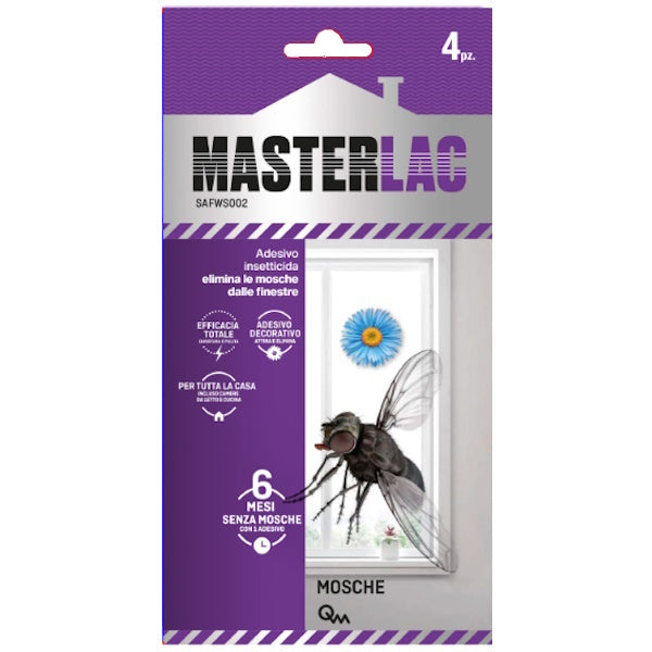 ORMA MASTERLAC FLOWER ADESIVO INSETTICIDA A FORMA DI FIORE PZ. 4