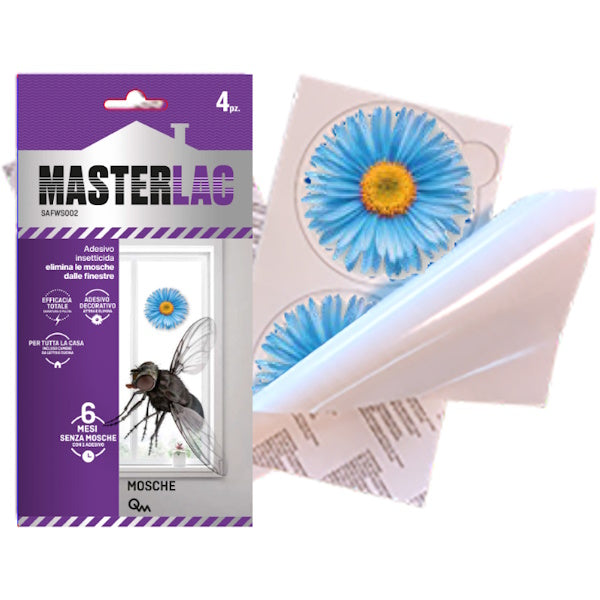 ORMA MASTERLAC FLOWER ADESIVO INSETTICIDA A FORMA DI FIORE PZ. 4