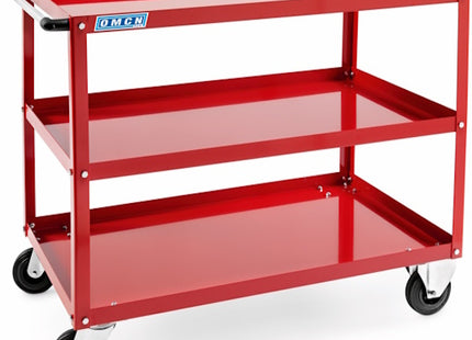 OMCN CARRELLO PORTA ATTREZZI A 3 RIPIANI SMONTABILE PORTATA KG180 ROSSO