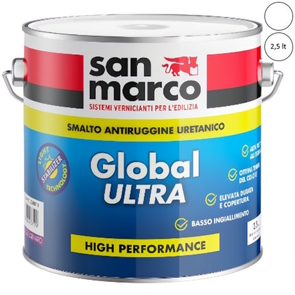 SAN MARCO GLOBAL ULTRA GL 25 SMALTO SATINATO BIANCO LT2,5