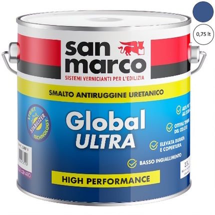 SAN MARCO GLOBAL ULTRA GL 25 SMALTO SATINATO BLU COBALTO LT0,75*