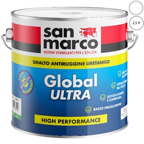 SAN MARCO GLOBAL ULTRA GL 85 SMALTO LUCIDO BIANCO LT2,5