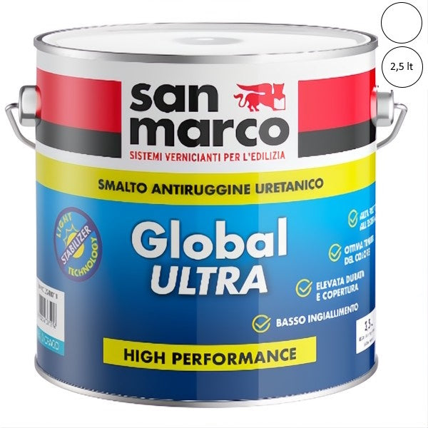 SAN MARCO GLOBAL ULTRA GL 10 SMALTO OPACO BIANCO LT2,5