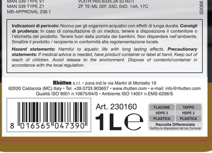 RHUTTEN OLIO CAMBIO-SERVOSTERZO ATF II D FLACONE DA LT1