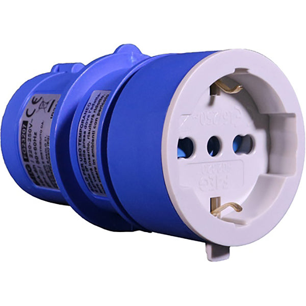 FAEG ADATTATORE CEE 2P+T 1 PRESA SCHUKO BIPASSO 2P+T 10/16A 250V