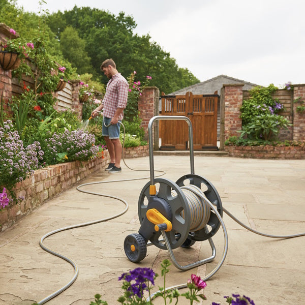 HOZELOCK CARRELLO AVVOLGITUBO DA 60 MT CON 2 RACCORDI SENZA TUBO