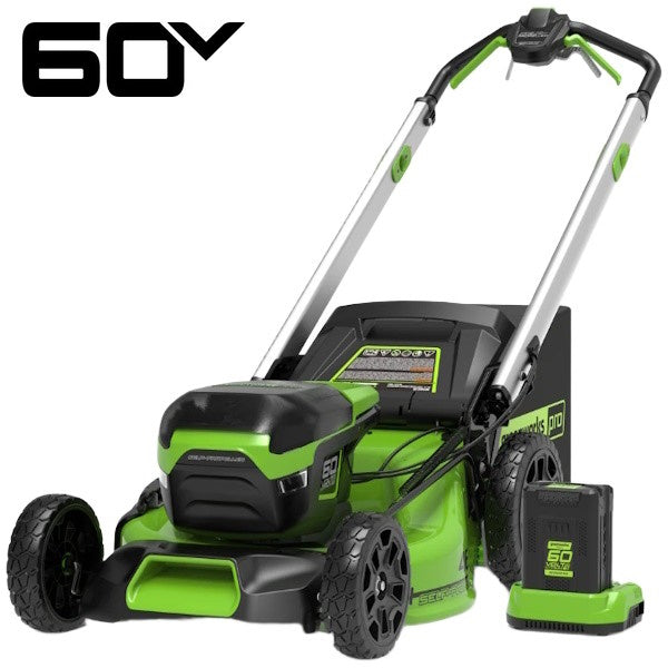 GREENWORKS RASAERBA GD60LM46SPK4 CM46 CARICABATTERIA+BATTERIA 60V 4AH*