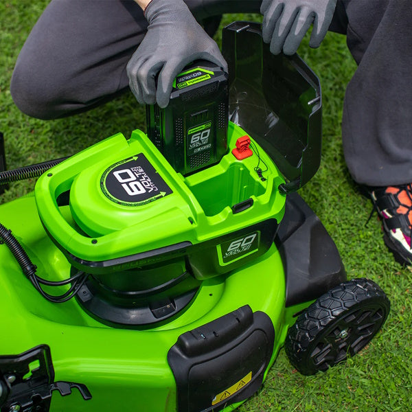 GREENWORKS RASAERBA GD60LM51SPK4 CM51 CARICABATTERIA+BATTERIA 60V 4AH