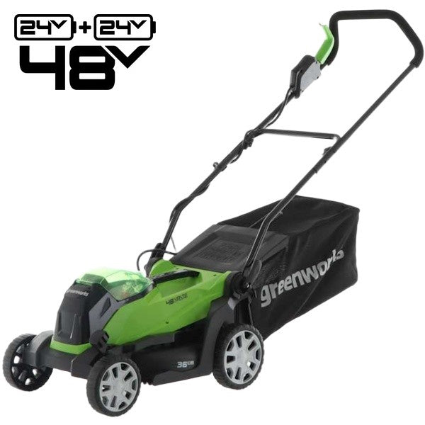 GREENWORKS RASAERBA G48LM36K2 CM36 CARICABATTERIA+BATTERIA 48V 2AH