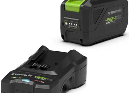 GREENWORKS RASAERBA GD48LM46SPIIK4 CM46 CARICABATTERIA+BATTERIA 48V 4AH