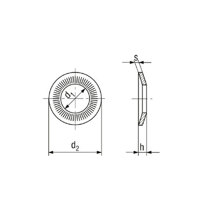 RONDELLE CONTACT ELASTICHE CONICHE ZIGRINATE IN INOX A2 PER VITI M 6