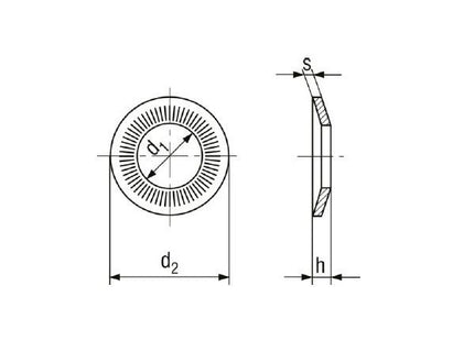 RONDELLE CONTACT ELASTICHE CONICHE ZIGRINATE IN INOX A2 PER VITI M 6