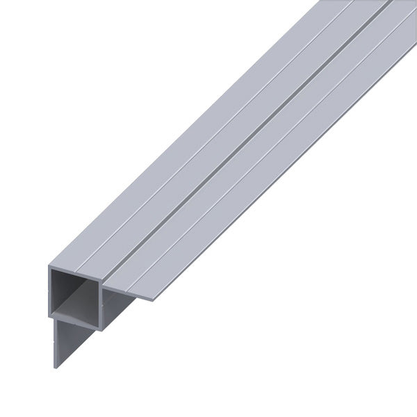 ALFER TUBO QUADRATO 2 LATI SFALSATI ALLUMINIO NATURALE MM23,5X1,5 MT1