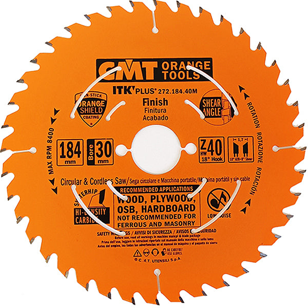 CMT LAMA SOTTILE PER LEGNO PRECISO TRAVERSO VENA D.MM184X1,7X30 Z 40