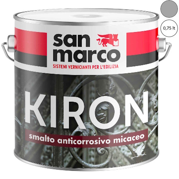 SAN MARCO KIRON SMALTO MICACEO GRANA GROSSA GRIGIO METAL LT0,75