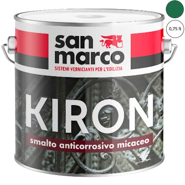 SAN MARCO KIRON SMALTO MICACEO GRANA GROSSA VERDE ZINCO LT0,75